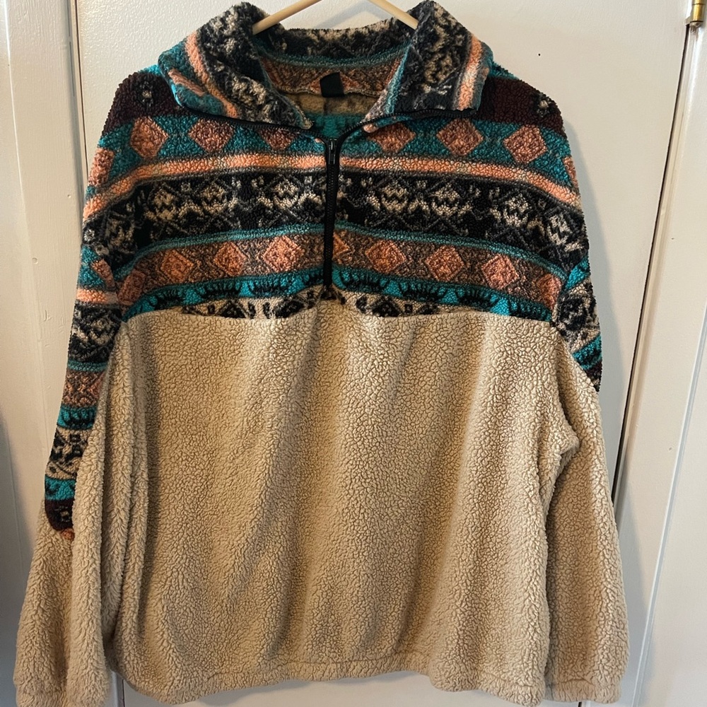 Western style half zip pullover